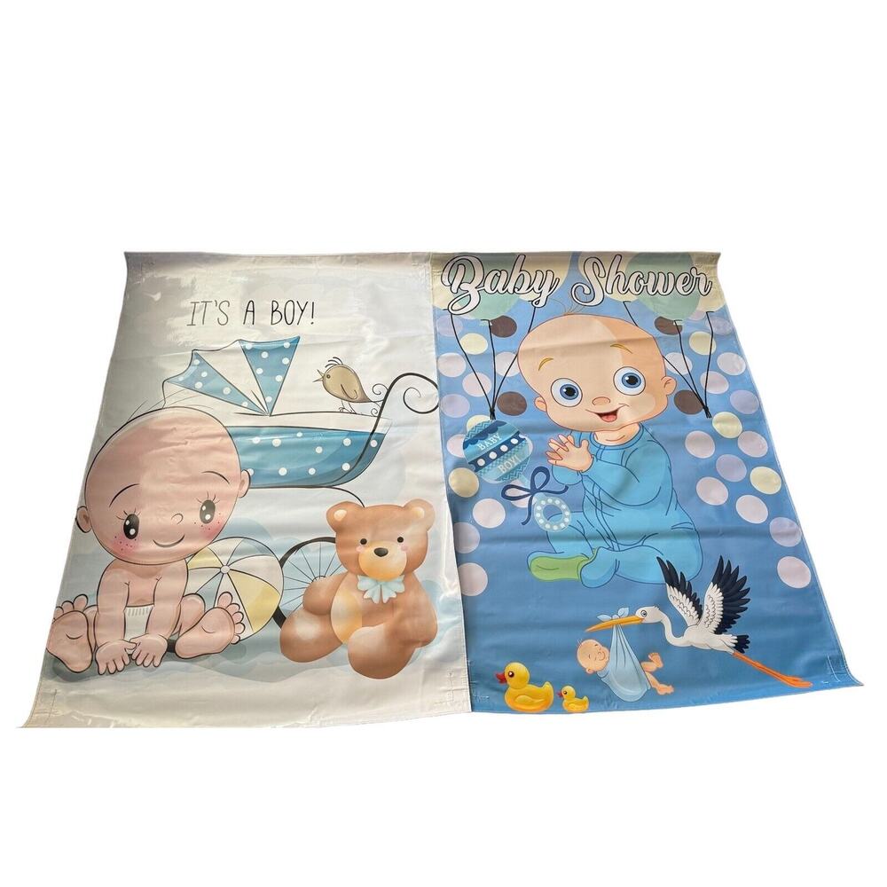 Baby Shower Blue Its A Boy Party Banners For Jumper Bounce House Lot Of 2
